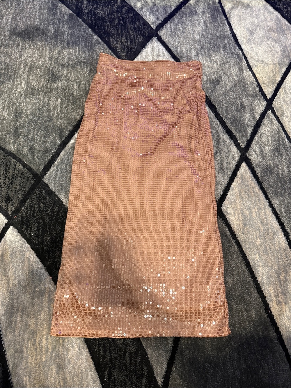 H&M Rose Gold Sequin Pencil Skirt